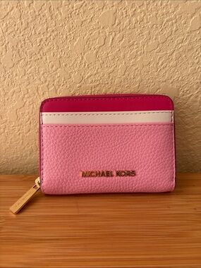Michael Kors Multi Pink Color block card case wallet